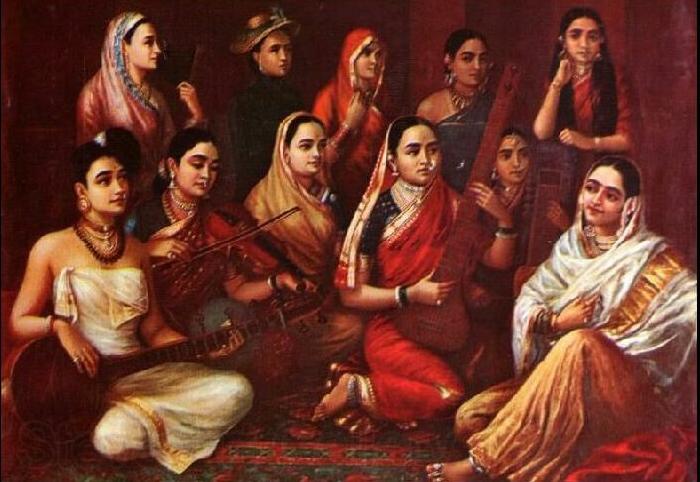 Raja Ravi Varma Galaxy of Musicians Spain oil painting art